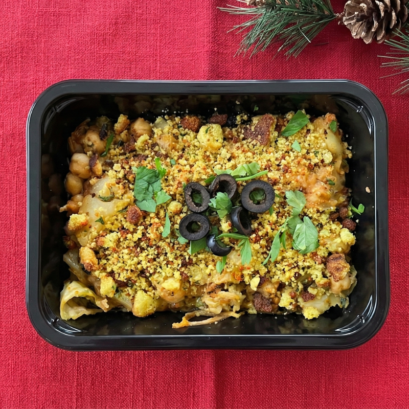 Roupa Velha de Grão com Crumble de Broa