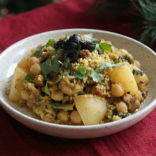 Roupa Velha de Grão com Crumble de Broa